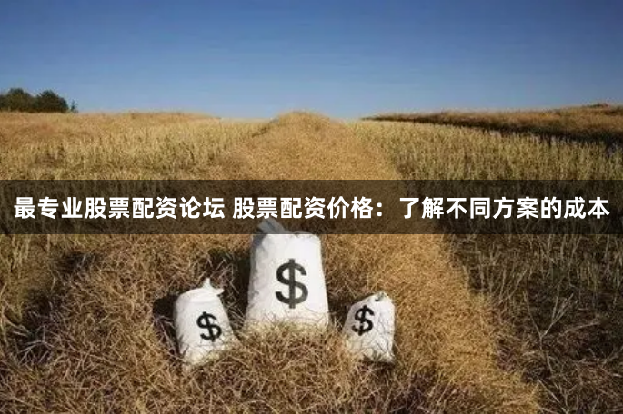 最专业股票配资论坛 股票配资价格：了解不同方案的成本